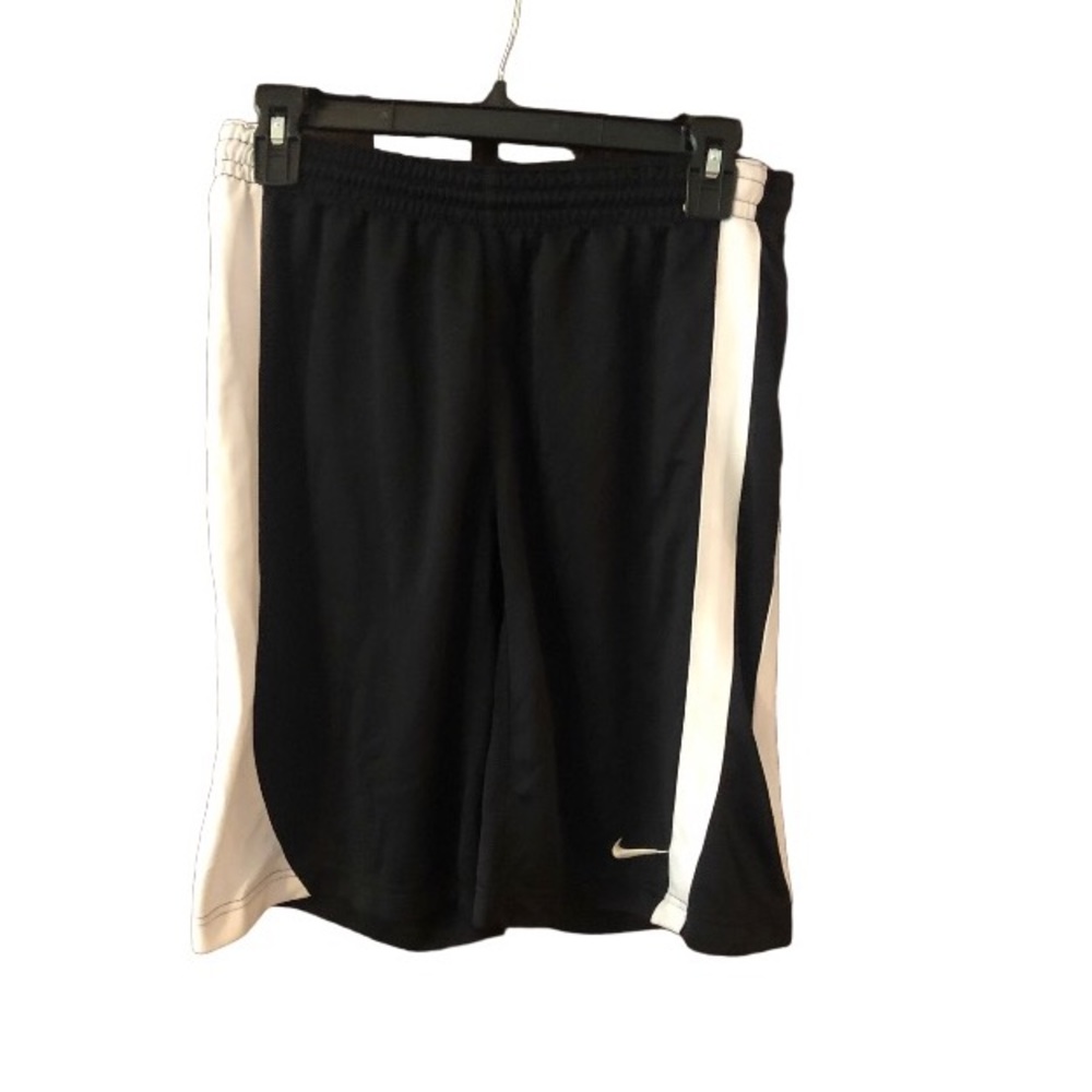 Nike Dri-Fit athletic shorts, black with double white side stripe, Boys XL 18-20